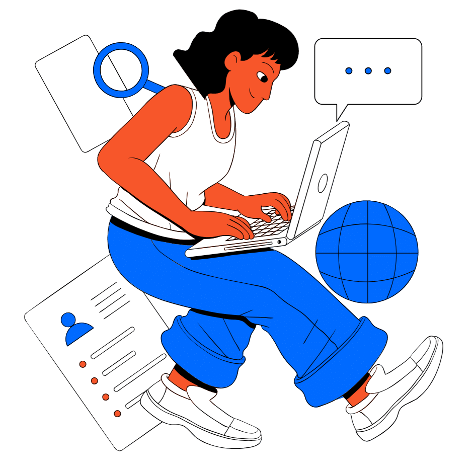 a woman browsing the internet